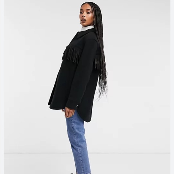 & Other Stories Fringe Black Button Down Jacket - Picture 6 of 11